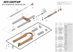 SR Suntour Tukiputki SF12/SF13 XCM Kiinnitysmutterilla -FEE800/FSN023